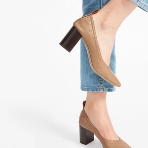 Everlane Day High Heel in Pecan Stacked